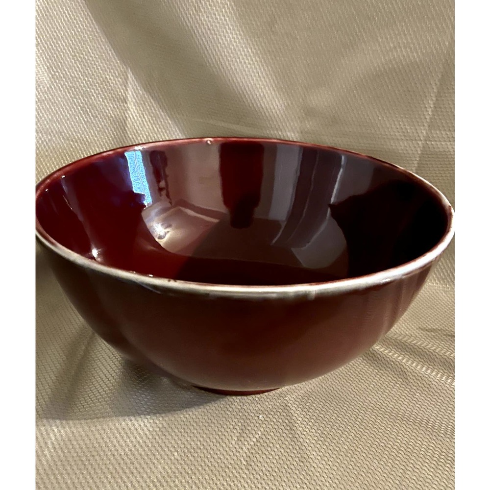 Huge 12" Chinese Old Porcelain Monochrome Ox-Blood Red GlazeTable Bowl